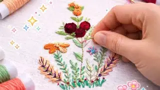 Easy Floral Hand Embroidery Step-by-Step for Beginners | 