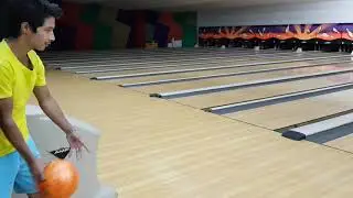 Bibek first time BOWLING..