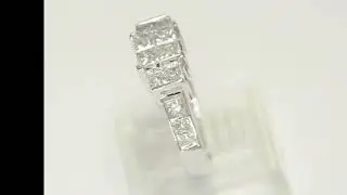 Natural Princess Diamond Cluster Engagement Ring 1.80CT 14K White Gold Size 6.75 - 34611