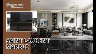 Saint Laurent Marble | Black Gold Stone | Flooring Interior Design #georgestones