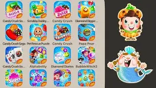 All King 19 Games: Candy Crush,Friends,Jelly,Soda Saga,Bubble Witch,Farm Heroes,Papa Pear,Alphabetty