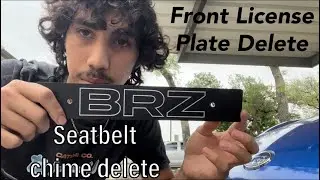License plate delete on the BRZ! Driver mods and more!! Vlog #4