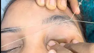 Full hair growth eyebrow threading #eyebrowthreadingtutorial