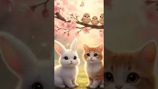 &ldquo;Cute Cat Birds,on Flower Branch | Ultra Cute Nature Moments | Soothing Pastel Aesthetic&rdquo;