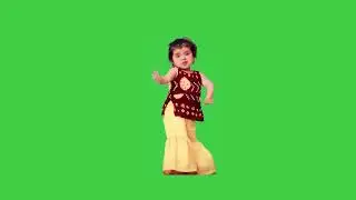 Dancing baby girl green screen