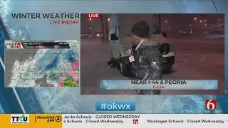 WATCH: Snow Impacting Tulsa Roads