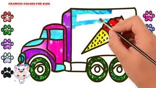 Ice Cream Carts | Car Drawing For Kids | Drawing Colors For Kids