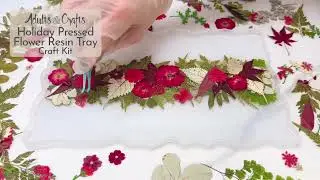 DIY Holiday Pressed Flower Resin Serving Tray