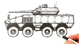 How to draw a Armoured Modular Vehicle (AMV)