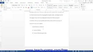 Word 2013 Tutorial Applying Bullets and Numbering Microsoft Training Lesson 15.1