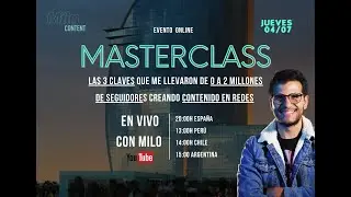 MASTERCLASS: LAS 3 CLAVES que me llevaron de 0 a 2M de seguidores en RRSS