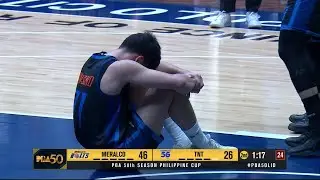 CJ Cansino TWISTS HIS ANKLE in bad landing | PBA Season 50 Philippine Cup