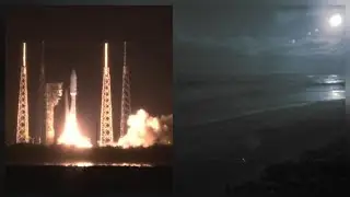 ULA Rocket Launch Amazon Atlas V 551 Lite Up Sky Off Florida Atlantic Coast🚀December 16, 2025
