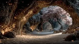The Blossom Cave of Golden Stardust | Medieval Fantasy Music & Animated Ambience