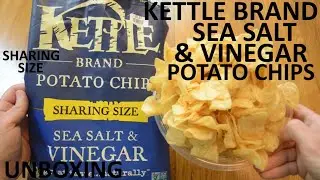 Unboxing Kettle Brand Sea Salt & Vinegar Potato Chips Sharing Size Bag