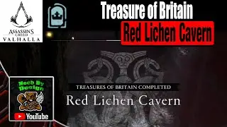 How to get the Red Lichen Carvern Treasure of Britain - Assassins Creed Valhalla