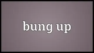 Bung up Meaning