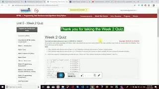 NPTEL Programming, Data Structures And Algorithms Using Python WEEK 2 QUIZ