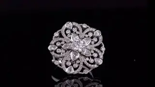 Chanel Diamond Flower Cocktail White Gold Ring For Sale Opulent Jewelers