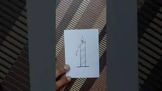 Candle from number 1 #candle #art #drawing #happiness #easy