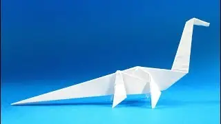 Как сделать простое оригами динозавр - бронтозавр оригами