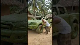 Ford Ranger | Amazing Handmade Coconut Leaf Craft 🌿#coconutleaf​ #leafart​ #handcrafted #shorts