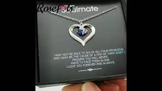 Personalized Heart 925 Sterling Silver Necklace - 2 Birthstones + 2 Engravings