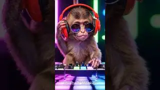 Baby Monkey DJ Lights Up the Party | Cutest Little DJ Ever! 🎧🎶#BabyMonkey #CuteMonkey #animalshorts