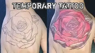 How to make a rose tattoo on a man's wrist using a pen