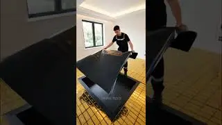 Floor Made of Gold Bars?! #epoxy #bedroom #gold #cash #home #shorts #renovation #interiordesign