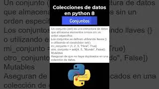 Colecciones de datos en python 8 #python #facultadautodidacta #pythonprogramming