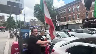 رفع العلم المغربي من امام مطعم الأقصى ببروكلين ، نيويورك 🇺🇸