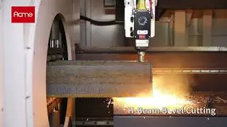 200x200x12x8mm H Beam Bevely Cut by ACME 20KW LT-12055TKA Three Chuck Tube Laser Cutting Machine