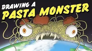 Drawing a Pasta Monster!! (Speed drawing)