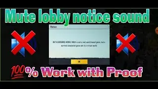How to mute lobby notice sound in bgmi 💯% work with proof | battlegrounds mobile india