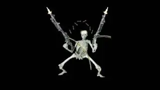 Skeleton with machine gun