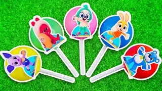 Satisfying Video Some Lot's of BIG Candy Shop lollipops Cute Yummy Candy Baby Shark Hogi Pinkfong