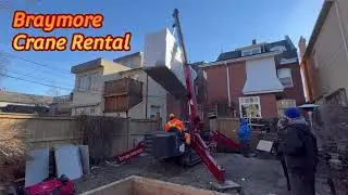 SPYDERCRANE swim spa into pit in backyard