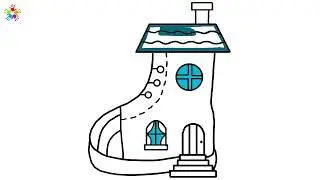 Shoe house drawing|Step-by-Step, Cute,Simple  Shoe house Drawing for Kids.#housedrawing #kidsdrawing