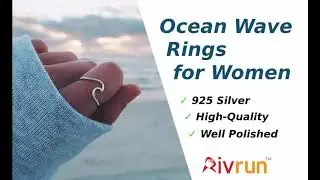 925 Sterling Silver Ocean Wave Rings for Women, Simple Female Finger Ring Wedding Bands