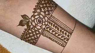 Simple Bracelet Style Mehndi Design with Rose Flower | Easy Front Hand Henna Design for Beginners