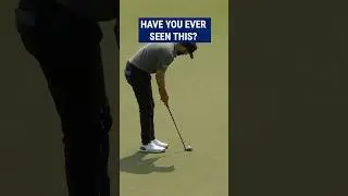 INCREDIBLE no-look putt! 😱