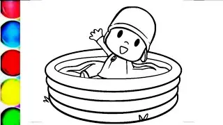 Pocoyo cartoon colouring pages, pocoyo and pato episodes in english, pocoyo drawing for kids 