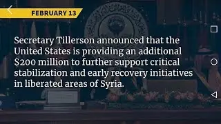 2-16-18 US Secretary Rex Tillerson US Giving Additional $200 MILLION To SYRIA