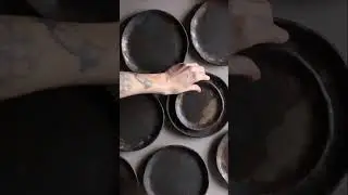 Handmade black plates #shorts #pottery #ceramics #poterie  #handmade #art #tableware #plate