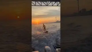 Crazy Surfing Paddleboarder | Crowds on Brighton Pier at Sunset with Dolphins!🤣