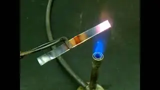 Copper strip in Bunsen burner flame