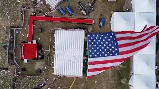 Drone footage of grounds where gunman opened fire on Donald Trump at rally