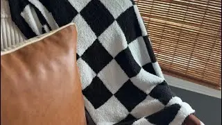 Amazon Checkered Knit Throw Blanket Review (Black/White) | Cozy + Chic Decor