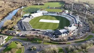 Riverside Ground, home of Durham County Cricket Club by drone DJI Mini 4 Pro